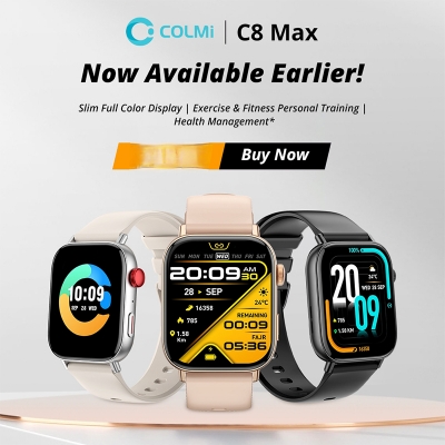 Picture of COLMI C8 Max Smartwatch – 1.93-Inch Display, Bluetooth Calling, 24/7 Health Monitoring, Wireless Charging