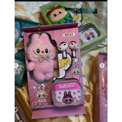 Picture of Labubu GT-21 Wireless Bluetooth Earbuds with Plush Keychain & Printed Charging Case – Music & Calls