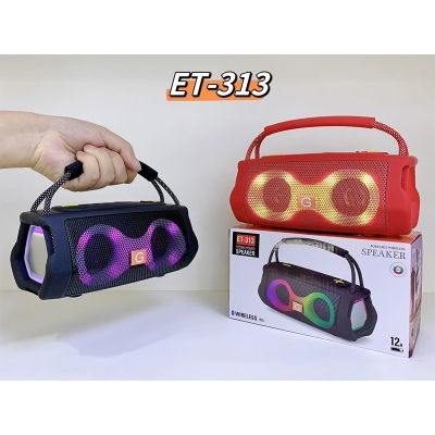 Picture of ET-313 Portable Wireless Bluetooth Speaker with RGB Lights, FM Radio, AUX/USB/TF Support, Bluetooth V5.3, 12H Playtime
