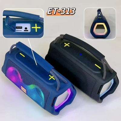 Picture of ET-313 Portable Wireless Bluetooth Speaker with RGB Lights, FM Radio, AUX/USB/TF Support, Bluetooth V5.3, 12H Playtime