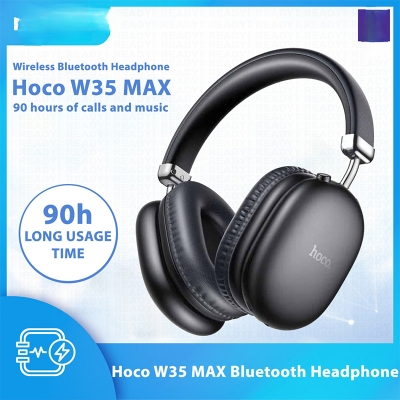 Picture of Hoco W35 Max Wireless Headphone – 90 Hrs Playtime, Bluetooth 5.3, 40 mm Driver - Silver
