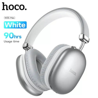 Picture of Hoco W35 Max Wireless Headphone – 90 Hrs Playtime, Bluetooth 5.3, 40 mm Driver - Silver