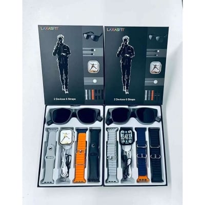 Picture of Laxasfit Smart Combo – Smart Sunglass with Wireless Music & Calling + Smartwatch with 6 Straps - Multicolor