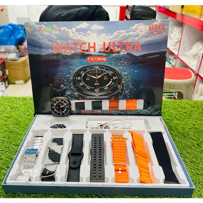 Picture of Laxasfit Watch Ultra Smart Combo – Bluetooth Calling Smartwatch with 7 in 1 Strap Pack - Multicolor