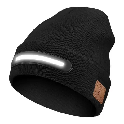 Picture of Rechargeable LED Light Beanie Hat Night Running Bluetooth-Compatible Music Headset Cap - Multicolor