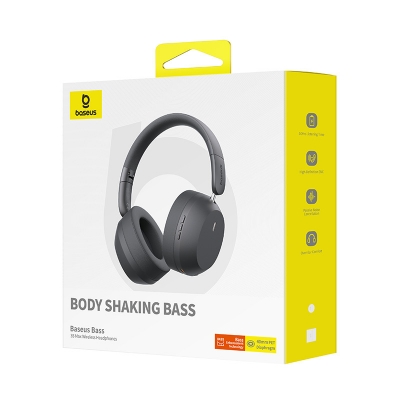 Picture of Baseus Bass 35 Max Wireless Headphones 50Hrs Long Battery Life Twilight Grey