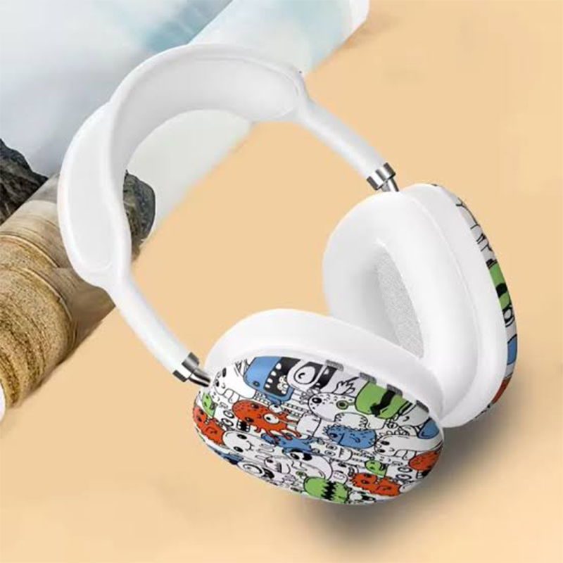Picture of P9 Plus Bluetooth Headphone - Over-Ear Wireless Headset with Mic | Deep Bass Stereo, TF Card Supported (Graffiti/Custom Design)