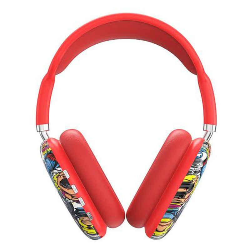 Picture of P9 Plus Bluetooth Headphone - Over-Ear Wireless Headset with Mic | Deep Bass Stereo, TF Card Supported (Graffiti/Custom Design)