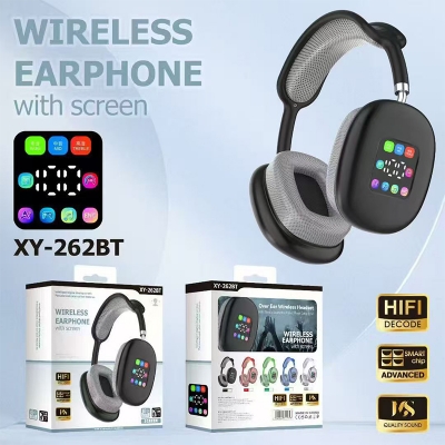 Picture of XY-262B Wireless Headphone with Digital Display Screen | HiFi Stereo Sound, Bluetooth Over-Ear Headset