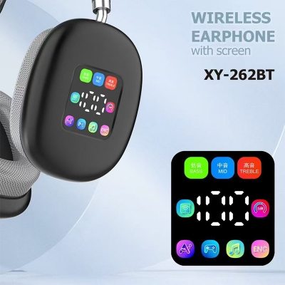 Picture of XY-262B Wireless Headphone with Digital Display Screen | HiFi Stereo Sound, Bluetooth Over-Ear Headset