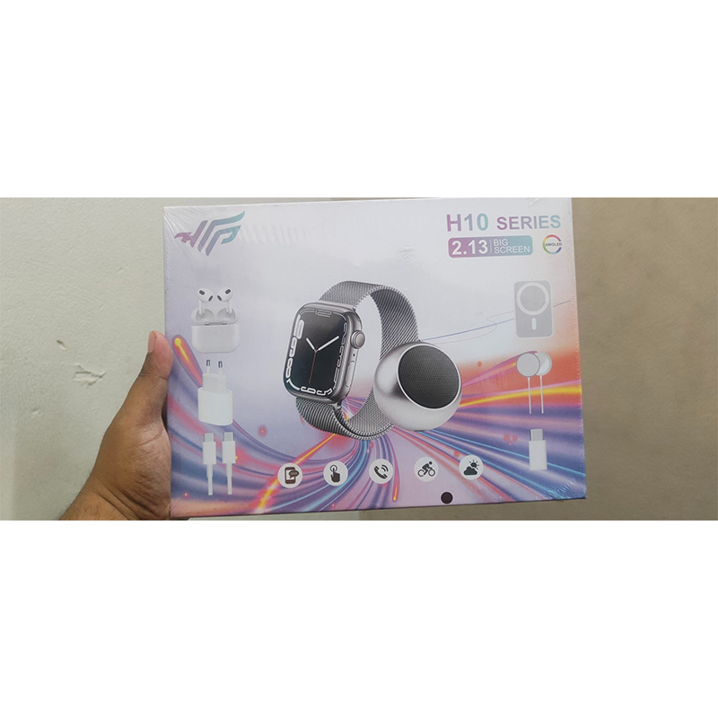 Picture of H10 Series Ultra Smartwatch Combo 10 in 1 Pack With 2.13 Inch AMOLED Display Wireless Earbuds Bluetooth Speaker And Multiple Straps - Multicolor