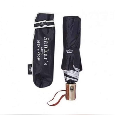 Picture of Sankar Autocratic windproof Fashionable polyester umbrella.-Black