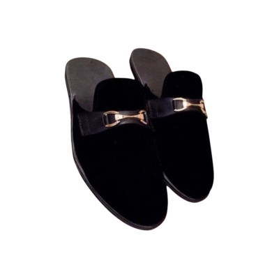 Picture of Eid Collection Mokmol Loafer Half Shoes For Men - Lofar-Black