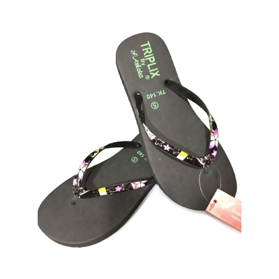 Picture of Soft colorful Rubber House Slipper for Women-Black