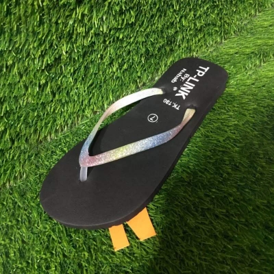 Picture of Soft colorful Rubber House Slipper for Women-Black
