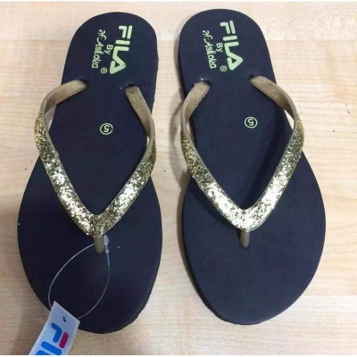 Picture of Long lasting Soft colorful Rubber Sandal for Women-Black