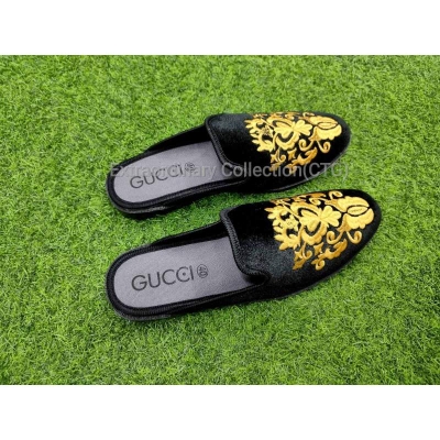 Picture of Stylish Fashionable velvet Half Shoes For Men-Black
