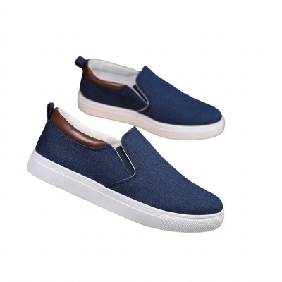 Picture of Canvas Stylish Shoes Black And Blue Color Winter Canvas Sneakers For Men - Shoes For Men - Shoe For Boys - White Shoes-Blue