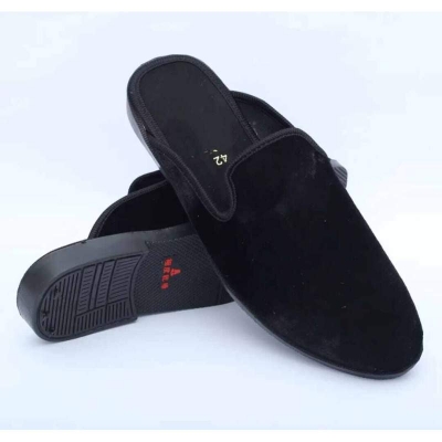 Picture of Stylish Fashionable velvet Half Shoes For Men-Black