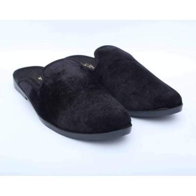 Picture of Stylish Fashionable velvet Half Shoes For Men-Black