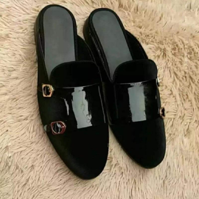 Picture of Eid collection Mokmol Loafer Half Shoes For Men-Black