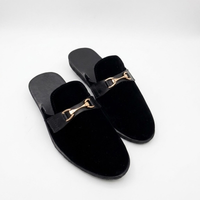Picture of Eid collection Velvat half shoes For men-Black