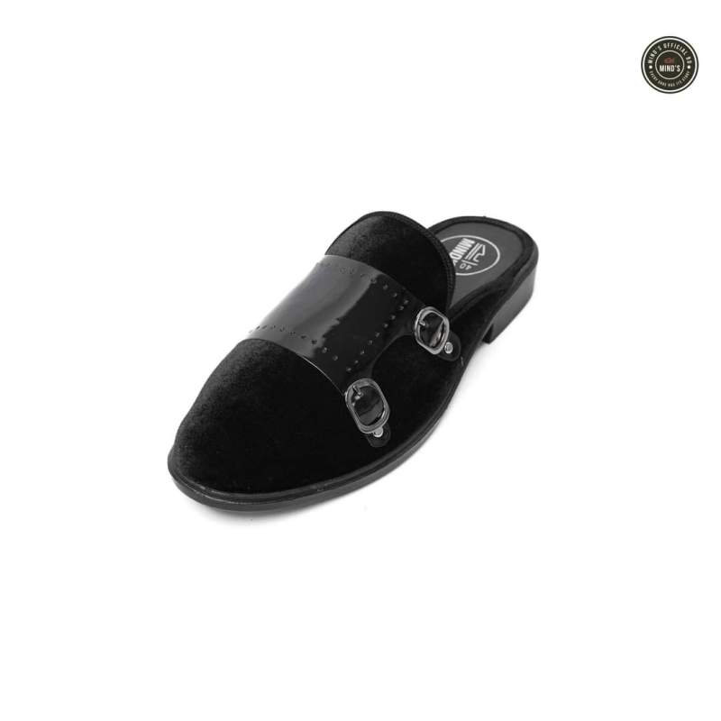 Picture of Eid collection Velvat half shoes For men-Black