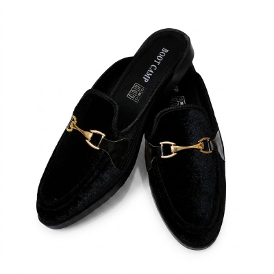 Picture of Eid Collection Velvat half shoes For men-Black