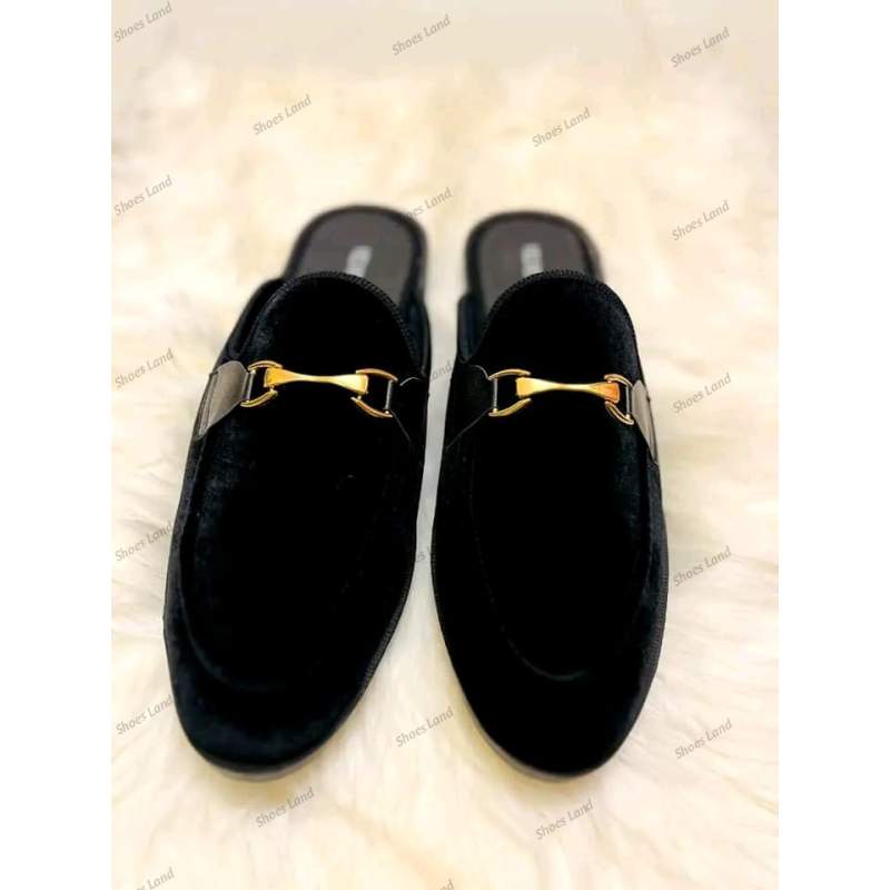 Picture of Eid Collection Velvat half shoes For men-Black