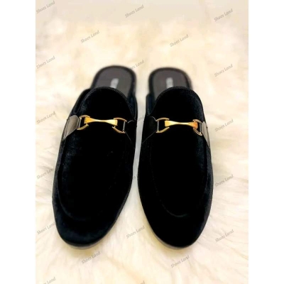 Picture of Eid Collection Velvat half shoes For men-Black