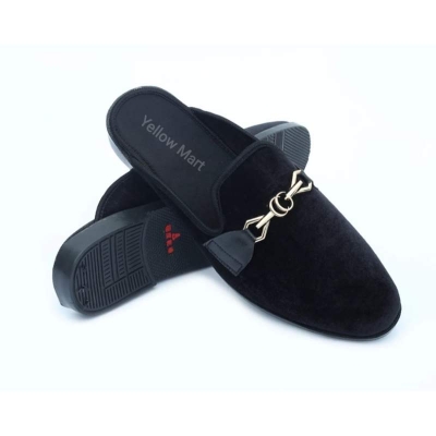 Picture of Eid collection Velvat half shoes For men-Black