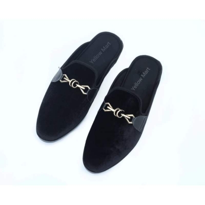 Picture of Eid collection Velvat half shoes For men-Black