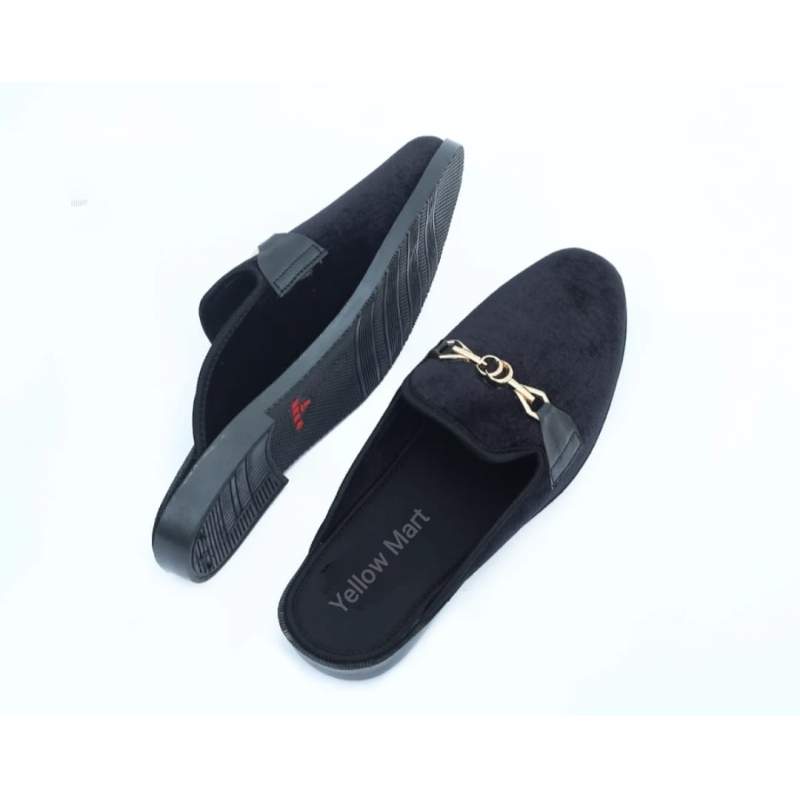 Picture of Eid collection Velvat half shoes For men-Black