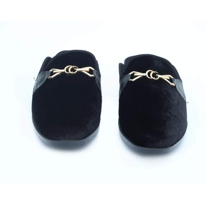 Picture of Eid collection Velvat half shoes For men-Black