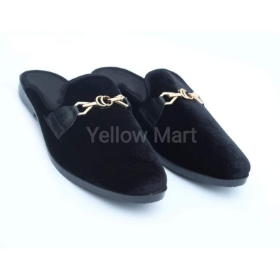 Picture of Eid collection Velvat half shoes For men-Black