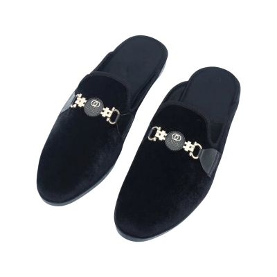 Picture of Eid collection Velvat half shoes For men-Black
