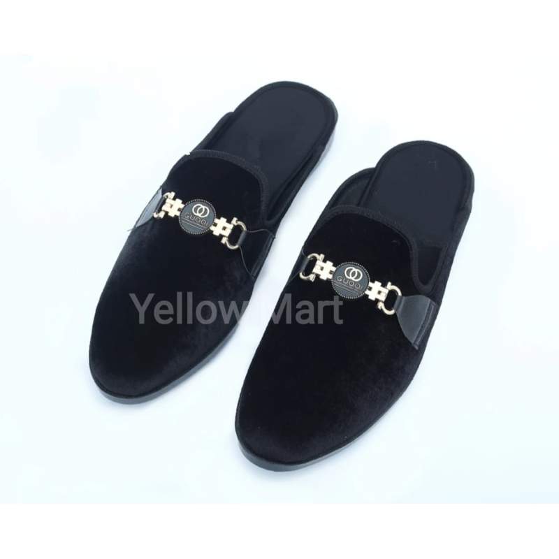 Picture of Eid collection Velvat half shoes For men-Black