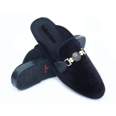 Picture of Eid collection Velvat half shoes For men-Black
