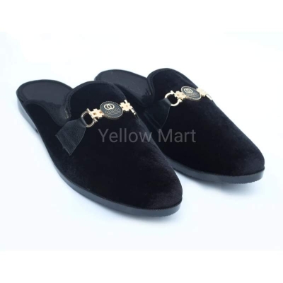 Picture of Eid collection Velvat half shoes For men-Black
