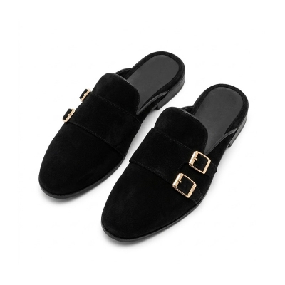 Picture of Eid collection Velvat half shoes For men-Black