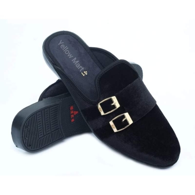 Picture of Eid collection Velvat half shoes For men-Black