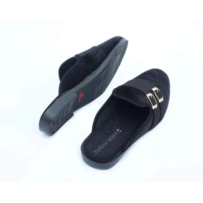 Picture of Eid collection Velvat half shoes For men-Black