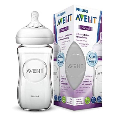 Picture of Philips Avent Natural Glass Feeding  Bottle 240ml (France) - Aqua