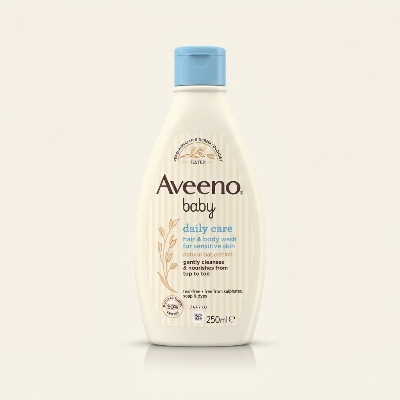 Picture of Aveeno Baby Daily Care Hair and Body Wash Gentle Cleansing Formula 250ml for Daily Use - Beige