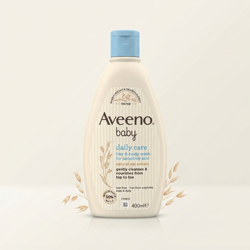 Picture of Aveeno Baby Daily Care Hair and Body Wash Gentle Cleansing Formula 250ml for Daily Use - Beige
