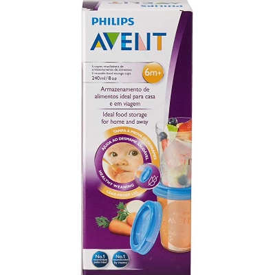 Picture of Philips Avent Milk & Food Storage Cups 5pcs 240ml (UK)