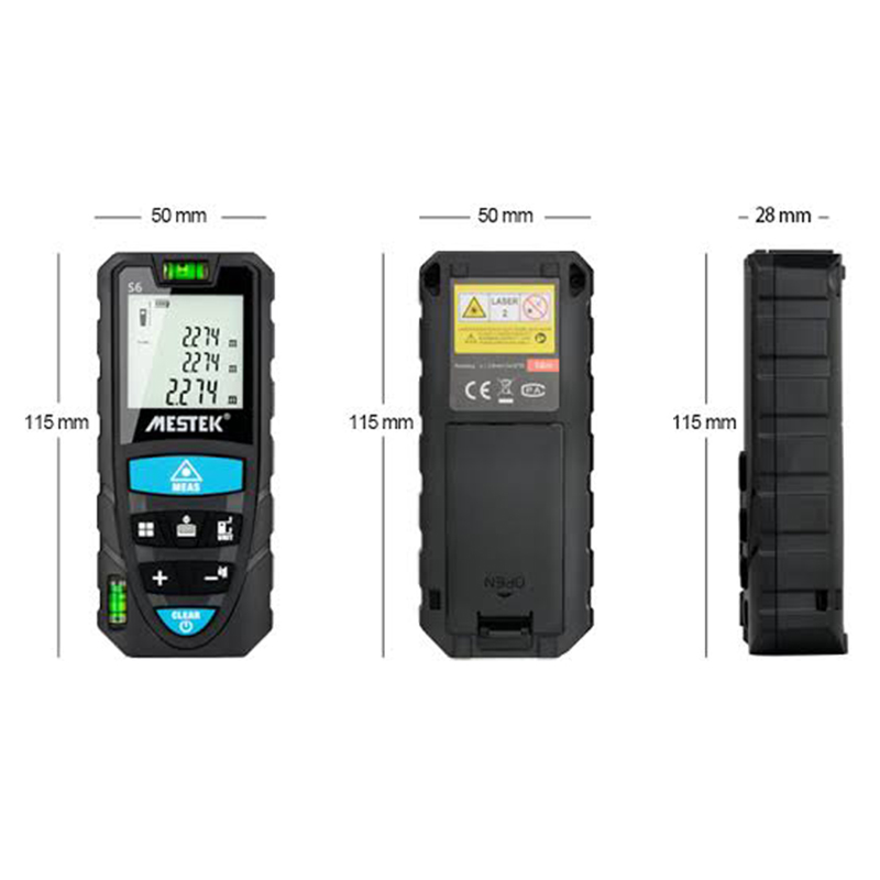 Picture of MESTEK S6 laser distance meter 100M rangefinder trenail laser tape range finder build measure device ruler test tool
​-Multicolor
