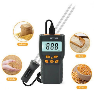 Picture of Digital Grain Moisture Meter MD7822 LCD Display Humidity Tester Contains Wheat Corn Rice Moisture Test Meter-Multicolor
