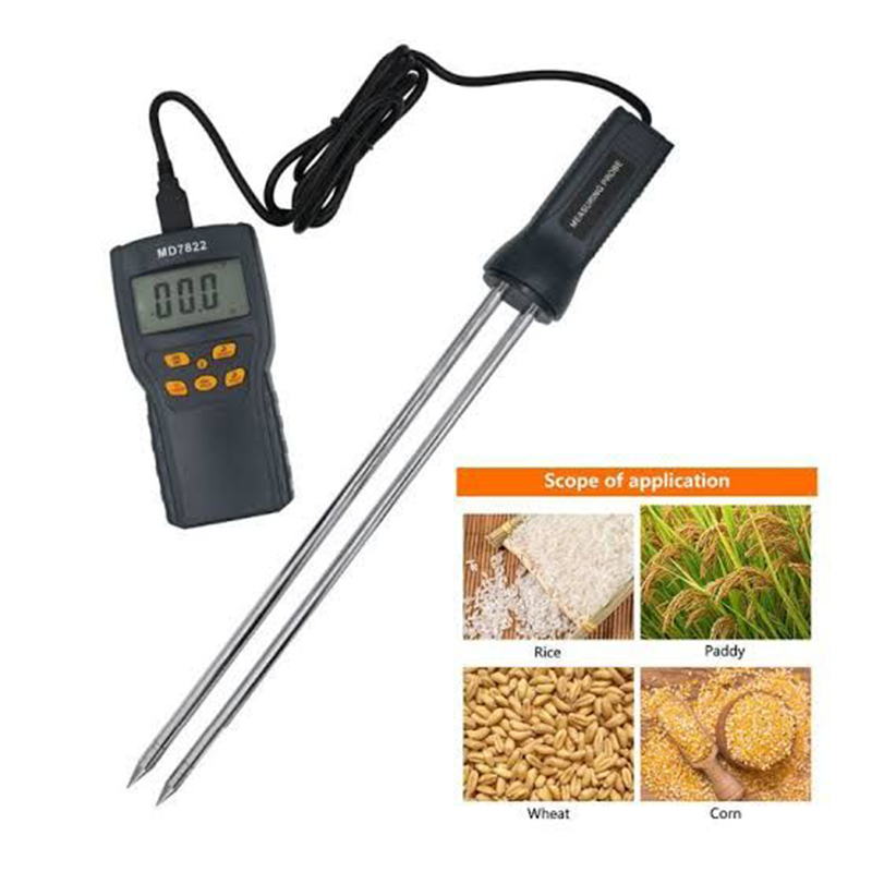 Picture of Digital Grain Moisture Meter MD7822 LCD Display Humidity Tester Contains Wheat Corn Rice Moisture Test Meter-Multicolor