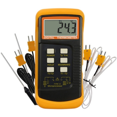 Picture of Digital K-Type Dual-CH Thermocouple Thermometer-Multicolor